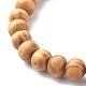 Bracelets extensibles en perles de bois naturel BJEW-JB06595-5
