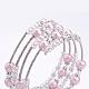 Five Loops Wrap Glass Beads Bracelets BJEW-JB02588-04-2