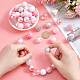 PH PandaHall 50pcs 20mm Bubblegum Beads Pink Chunk Pen Beads Acrylic Focal Beads Large Loose Beads Round Beads for Pen Wedding Valentine's Day Garland Jewelry Bracelet Necklace Pen Bag Chain Making SACR-PH0001-52C-3