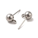 Original Color Stainless Steel Stud Earring Findings X-STAS-E026-1-2