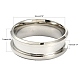 201 Stainless Steel Grooved Finger Ring Settings MAK-WH0007-16P-6