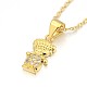 Human Real 18K Gold Plated Alloy Micro Pave Cubic Zirconia Pendant Necklaces NJEW-H416-02G-2