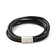Cowhide Multi-strand Bracelet with 304 Stainless Steel Magnetic Clasps BJEW-H552-02P-2