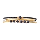 Ensemble de bracelets en perles tressées en pierre dorée bleue synthétique BJEW-MZ00046-2