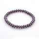 Bracelets élastiques de perles de verre rondelle de cristal de couleur opaque solide BJEW-F075-05-1