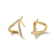 Clear Cubic Zirconia Twist Heart Stud Earrings EJEW-K093-17G-2