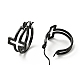 Ion Plating(IP) 304 Stainless Steel Cross Hoop Earrings for Women EJEW-G293-02EB-2