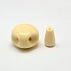 Imitation Amber Resin 3-Hole Guru Beads for Buddhist Jewelry Making RESI-A010A-B-03-1