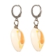 Natural Cowrie Shell Beads Dangle Earrings for Girl Women EJEW-JE04641-02-3