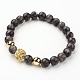 Bracelets extensibles en perles de pierres précieuses mélangées naturelles et synthétiques BJEW-G514-12-3