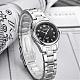 ファッションシンプルなカップルの腕時計  女性用ステンレススチール防水クォーツ腕時計  合金の腕時計ヘッド付き  ブラック  プラチナ  周囲：190ミリメートル WACH-BB19227-01-7
