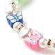 Bracelet extensible fait main en perles heishi en argile polymère BJEW-JB07330-7
