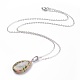 Natural & Synthetic Gemstone Pendant Necklaces NJEW-JN02160-2