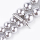 Shell Pearl Beaded Lariat Necklaces NJEW-I224-I01-1