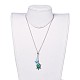 Ожерелья-лариаты из черепаховой латуни с натуральными и синтетическими камнями NJEW-JN02456-6