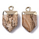 Natural Picture Jasper Pointed Pendants G-N326-34I-2