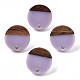 Orecchini a bottone in resina opaca e legno di noce MAK-N032-007A-B04-1