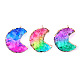 Pendentifs en verre de couleur arc-en-ciel RABO-PW0001-065F-1