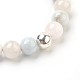 Natural Morganite Beads Stretch Bracelets BJEW-JB03836-02-2