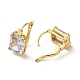 Серьги-кольца из золотой латуни с микропаве из циркония EJEW-C073-05D-G-2