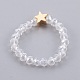 Electroplate Glass Beads Stretch Finger Rings RJEW-JR00238-M-4