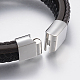 Pelle cavo braccialetto multi-filo BJEW-F325-14P-3