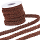 GORGECRAFT 10.9 Yards Polyester Woven Gimp Trim 5/8 inch Wide Braid Lace Trim Centipede Decorated Lace Ribbon for Costume DIY Crafts Sewing Jewellery Making Home Decoration (Brown) DIY-GF0005-16A-1