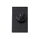 月タロットカードエナメルピン  バックパックの服のための電気泳動の黒い真鍮のブローチ  ブラック  30x17.5x2mm  ピン：1.3mm。 JEWB-D012-12-2