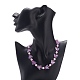Farfalla acrilica e collana di perline intrecciate di perle di plastica per le donne NJEW-JN04053-3