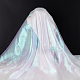 BENECREAT 3.3 Yard Magic White Rainbow Laser Gradient Organza Lace Fabric， Iridescent Holographic Gauze Fabric for Bridal Veils Dress OCOR-BC00005-54-5
