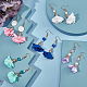 Sunnyclue bricolage boucles d'oreilles pendentif en tissu de fleurs faisant des kits DIY-SC0013-04-5