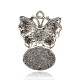 Placcato argento antico dei pendenti della lega turchese sintetico PALLOY-J568-01AS-2