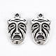 Tibetan Style Alloy Frowning Face Pendants TIBEP-N008-067AS-RS-1