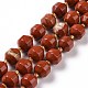 Los abalorios rojos jaspe hebras naturales G-G990-F07-1