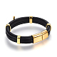 Bracelets de cordon en cuir BJEW-E352-08G-3