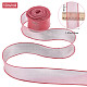 CRASPIRE Sheer Organza Ribbon Coral Pink 40mm x 10m Chiffon Ribbon roll for DIY Crafts DIY-WH0325-44C-2