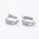 Brass Micro Pave Cubic Zirconia Hoop Earring Findings with Latch Back Closure KK-T048-032P-NF-1