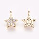 Brass Micro Pave Cubic Zirconia Charms X-KK-P157-03G-NF-2