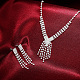 Shining Brass Rhinestone Wedding Bride Jewelry Sets SJEW-BB15882-7