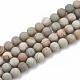 Chapelets de perles de feuille d'argent en jaspe naturel G-T106-233-1