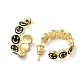 Smiling Face Real 18K Gold Plated Brass Stud Earrings EJEW-L268-016G-03-2