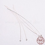925 Sterling Silver Flat Head Pins, Silver, 49~50x0.5mm, Head: 1.5mm, about 166pcs/20g