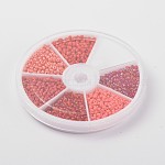 Round Seed Beads, Mixed Style, Red, 2mm, Hole: 1mm, about 350pcs/compartment, 2100pcs/box
