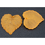 Colgantes acrílicos transparentes con tema de otoño, esmerilado, hoja, naranja, teñido, aproximamente 16 mm de largo, 15 mm de ancho, 2 mm de espesor, agujero: 1.2 mm