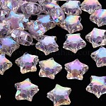 Perles en acrylique transparente, Perle en bourrelet, couleur ab , facette, étoiles du nord, lilas, 14x15x8.5mm, Trou: 2mm, environ 518 pcs/500 g