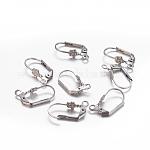 304 Stainless Steel Leverback Earring Findings, with Loop, Stainless Steel Color, 19x11mm, Hole: 2mm