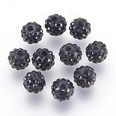 Österreichischen Kristall-Perlen, mit Harz im, Runde, 280 _jet, 6 mm, Bohrung: 1 mm