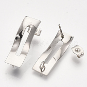 304 Stainless Steel Stud Earring Findings STAS-S079-53B