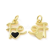 Подвески из латуни с покрытием из эмали KK-C008-18G-01