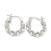 Серьга-кольцо из латуни с микропаве EJEW-C102-34P